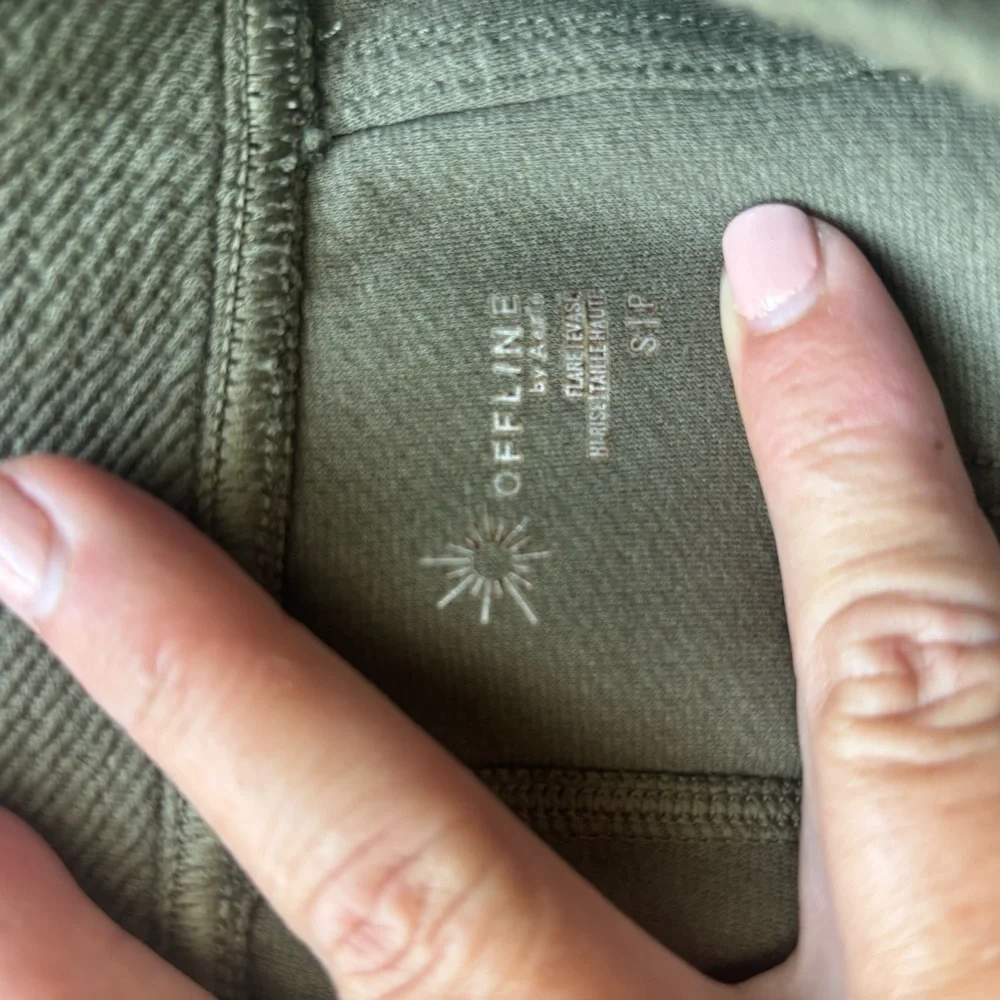 Womens Aerie OFFLINE Flare Pants Small Olive Green – Yoga Lounge Bootcut - Picture 6 of 7